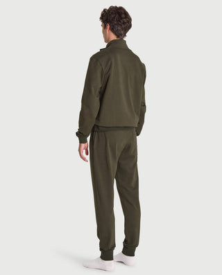 Sudadera cuello perkins algodón orgánico verde