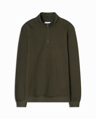 Sudadera cuello perkins algodón orgánico verde