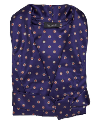 Bata cruzada estampada saten marino by MIRTO