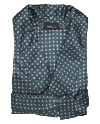 Bata cruzada estampada saten verde by MIRTO