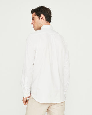 Camisa casual oxford manga larga blanco