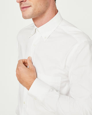 Camisa casual oxford manga larga blanco