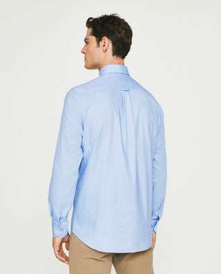 Camisa casual oxford manga larga azul