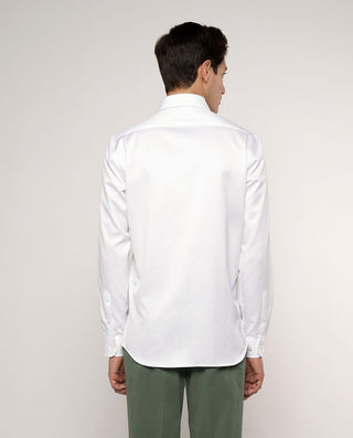 Camisa vestir microdibujo blanco