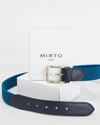 Cinturón trenzado elástico azul by MIRTO