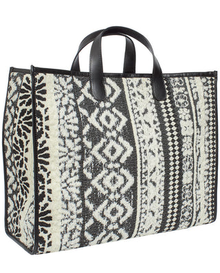 BOLSO SHOPPING GRANDE BLANCO Y NEGRO by MIRTO