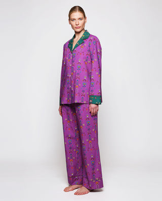 Pijama algodón estampado floral morado by MIRTO