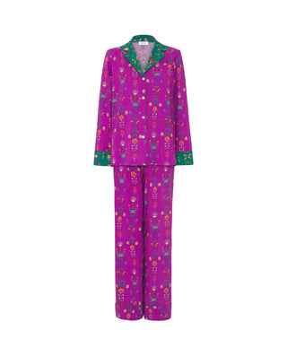 Pijama algodón estampado floral morado by MIRTO