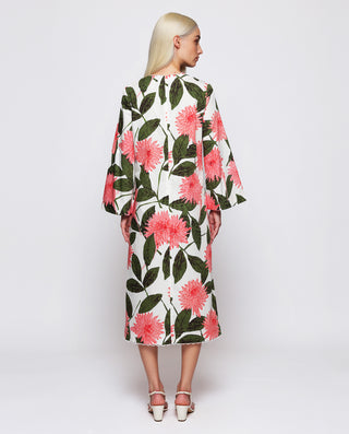 Vestido de algodón estampado floral rosa by MIRTO