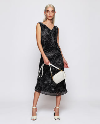 Vestido de gasa estampado figurativo negro by MIRT