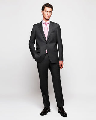 Traje de lana raya diplomática gris by MIRTO