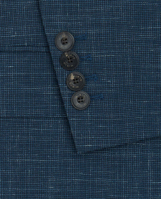 Chaqueta mezcla algodón y lino stretch azul by MIR