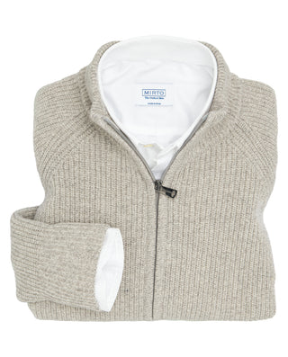 Chaqueta de punto Lambswool gris by MIRTO