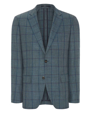 Chaqueta cuadro ventana azul petróleo