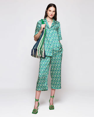 Pijama estampado floral verde by MIRTO
