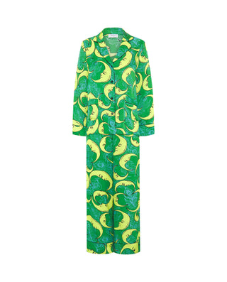 Pijama estampado de lunas verde by MIRTO