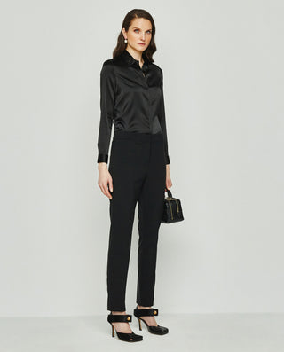Blusa negra de seda