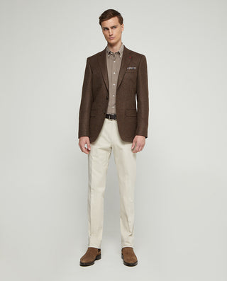 Pantalón regular fit algodón stretch beige