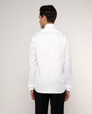 Camisa semi-entallada puño doble blanco