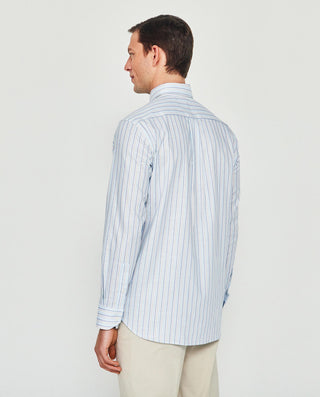 Camisa casual manga larga rayas turquesa by MIRTO