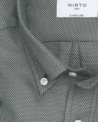 Camisa casual falso liso manga larga verde by MIRT