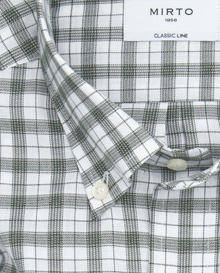 Camisa casual de algodón cuadros verde by MIRTO