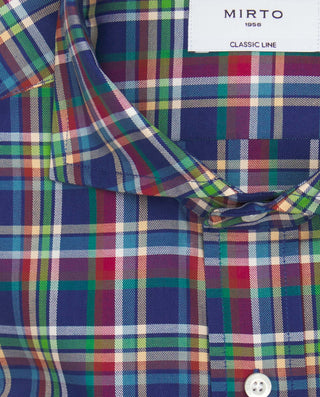 Camisa casual de algodón cuadros azules by MIRTO