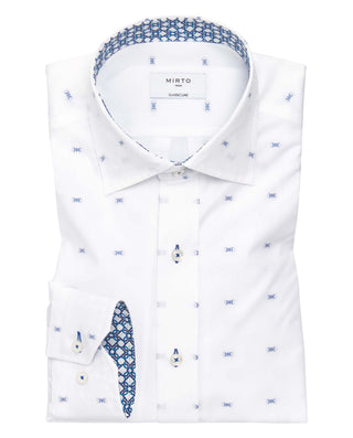 Camisa casual algodón fil coupé blanca by MIRTO