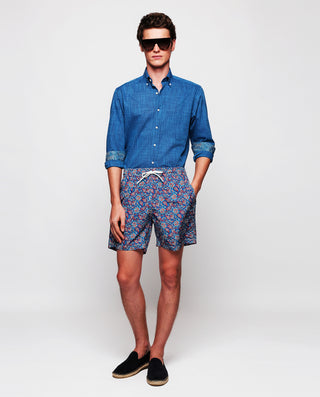 Camisa casual de algodón azul by MIRTO