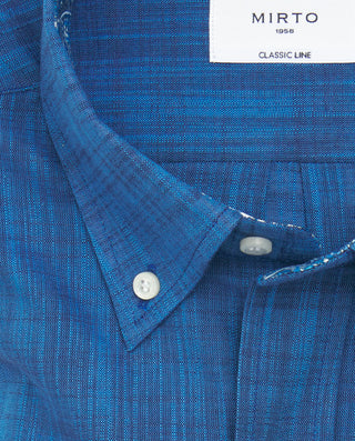 Camisa casual de algodón azul by MIRTO