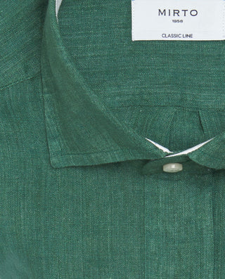 Camisa casual de lino verde by MIRTO