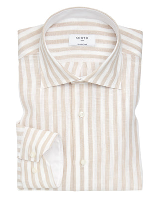 Camisa casual manga larga rayas de lino by MIRTO