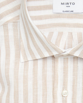 Camisa casual manga larga rayas de lino by MIRTO