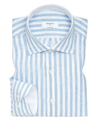 Camisa casual manga larga rayas de lino by MIRTO