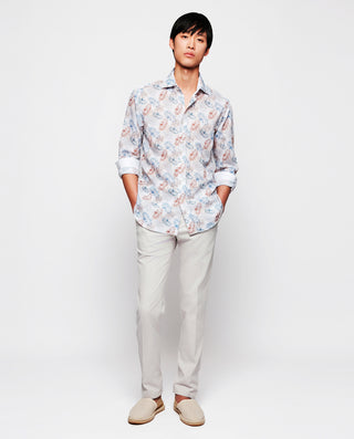 Camisa casual estampada manga larga by MIRTO
