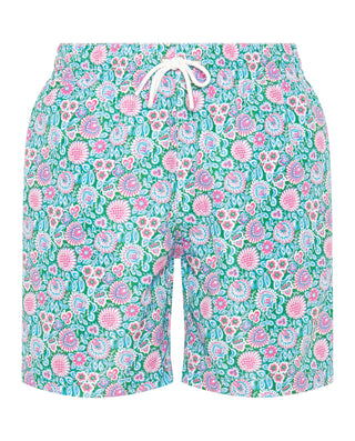 Bañador estampado  floral verde y rosa by MIRTO