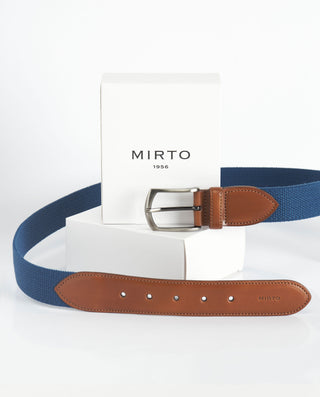 Cinturón azul de lona elástica by MIRTO